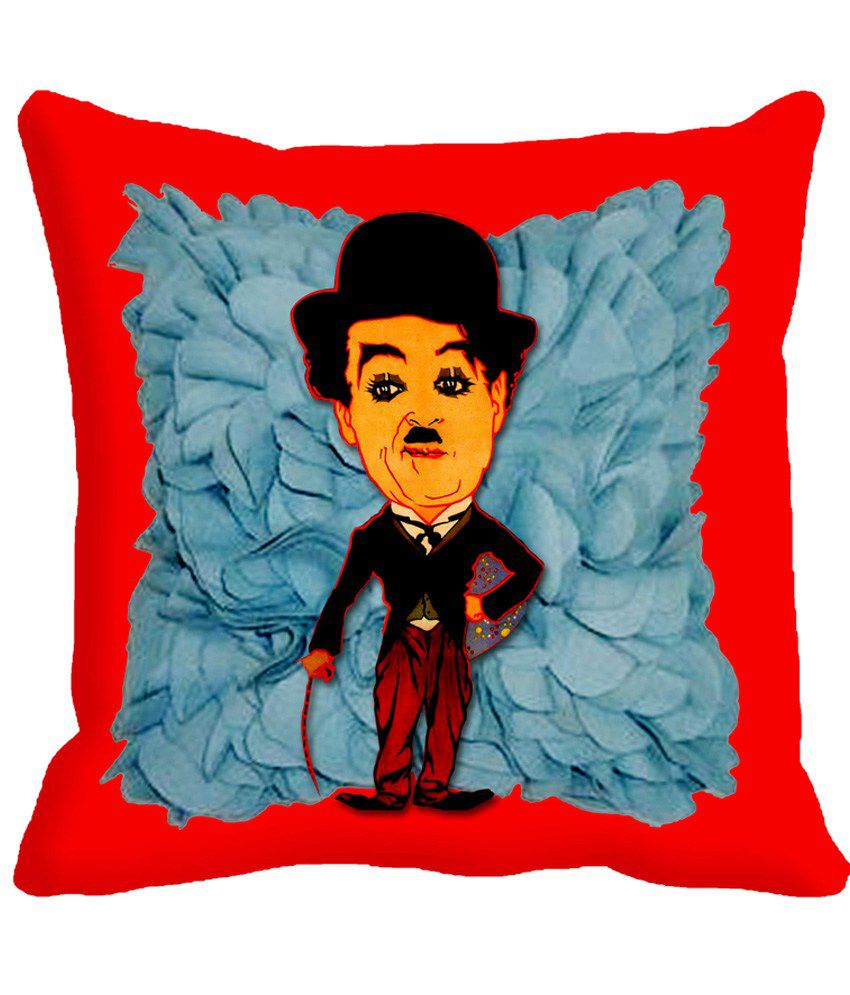 Mesleep Red Satin Red Charlie Chaplin 3d Cushion Cover