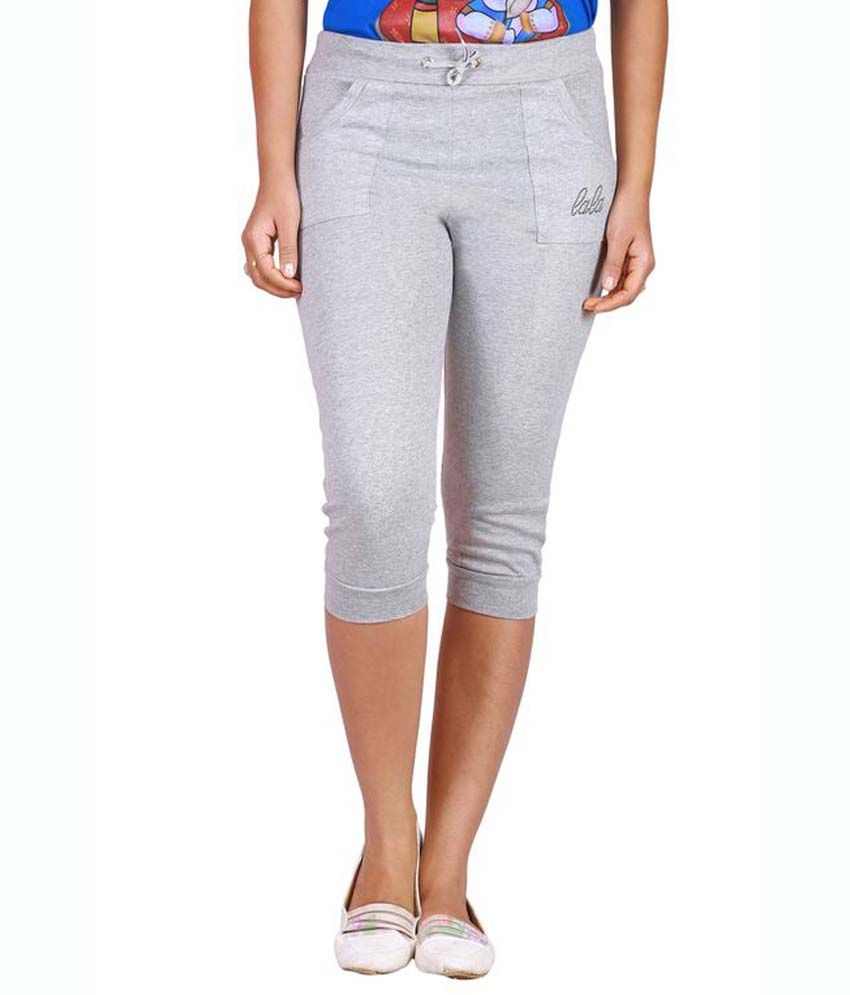 Lala Gray Cotton Leggings - Buy Lala Gray Cotton Leggings Online at Low ...