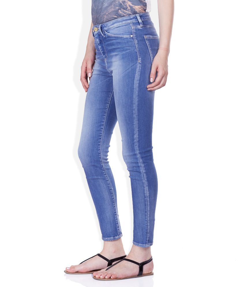 VOI JEANS Blue Cotton Lycra Jeans - Buy VOI JEANS Blue Cotton Lycra ...