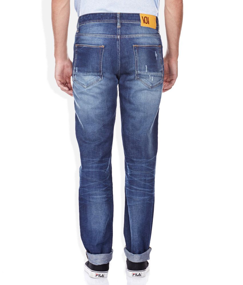 VOI JEANS Blue Slim Jeans - Buy VOI JEANS Blue Slim Jeans Online at ...