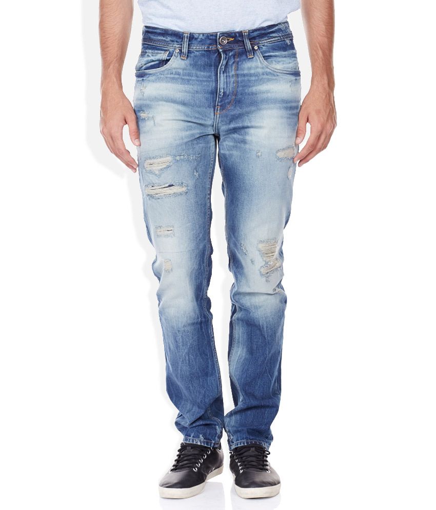 VOI JEANS Blue Slim Jeans - Buy VOI JEANS Blue Slim Jeans Online at ...