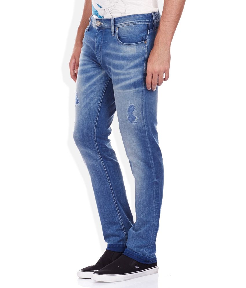 Jack & Jones Blue Faded Jeans - Buy Jack & Jones Blue Faded Jeans ...