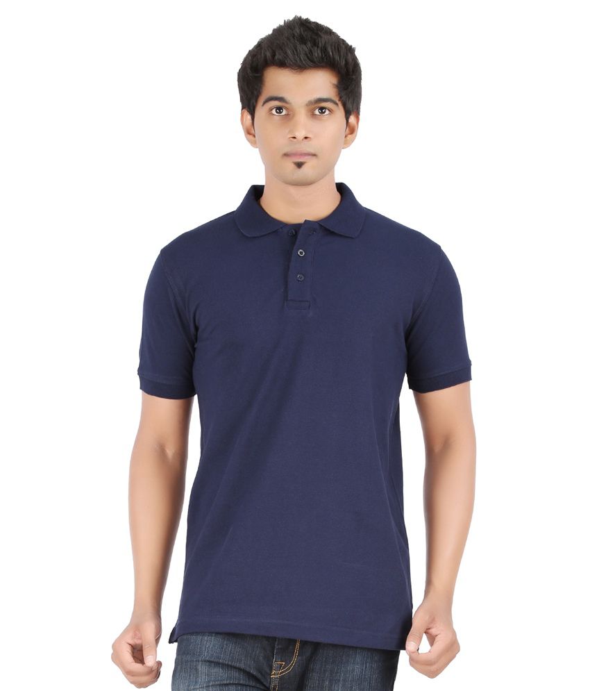 Ap'pulse Navy Cotton Half Sleeves Polo T-Shirts - Buy Ap'pulse Navy ...