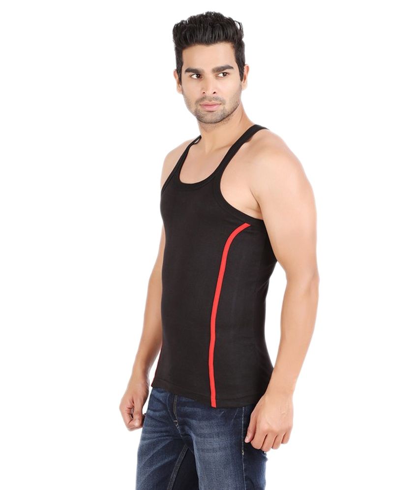 black cotton vest top
