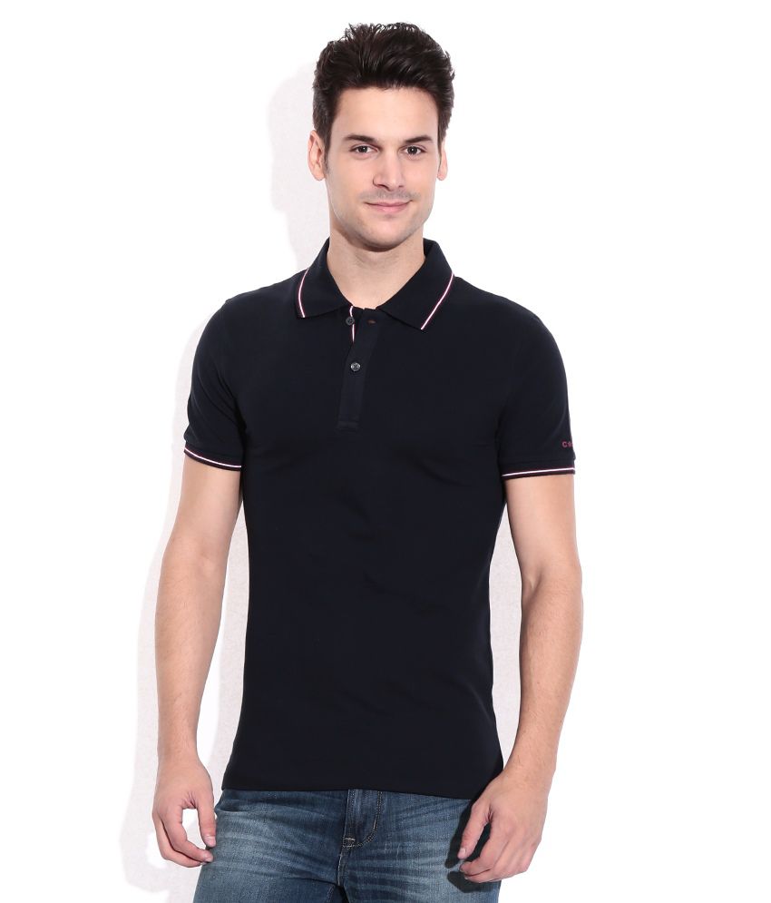 Celio Black Polo T-Shirts - Buy Celio Black Polo T-Shirts Online at Low ...