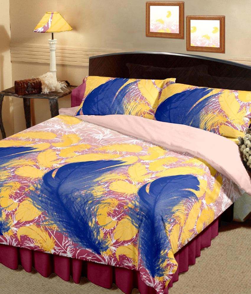 Raymond Home Yellow Abstract Design Double Bed Quilt Buy Raymond Home