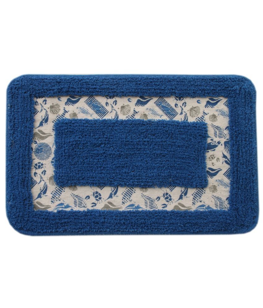 Saral Home Blue Cotton Bath Mat Buy Saral Home Blue Cotton Bath Mat