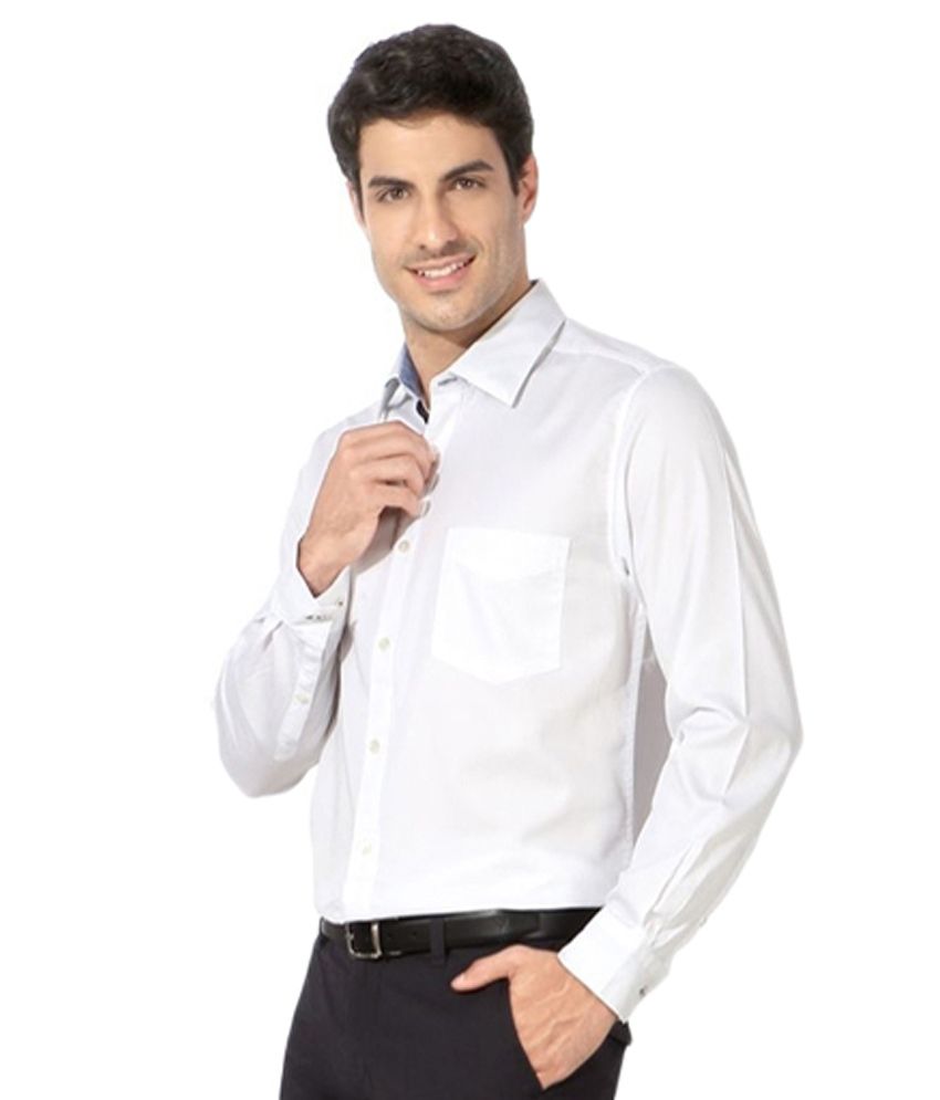 Modage White Linen Regular Fit Formal Shirt - Buy Modage White Linen ...