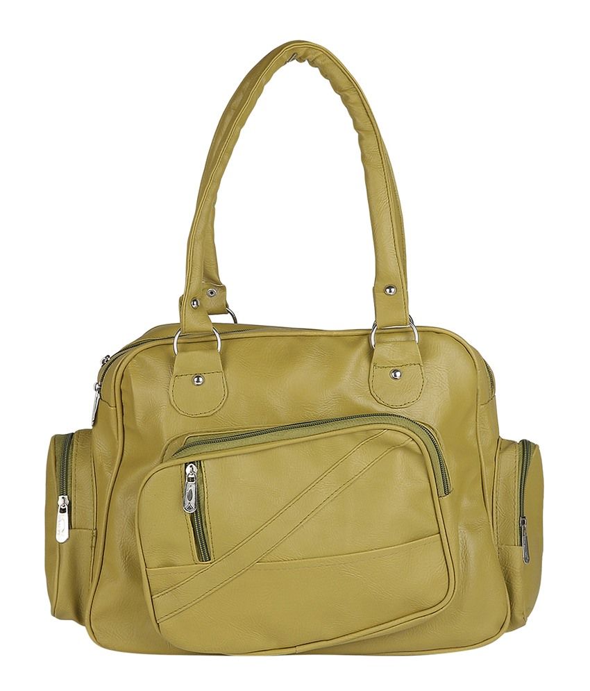 bright green shoulder bag