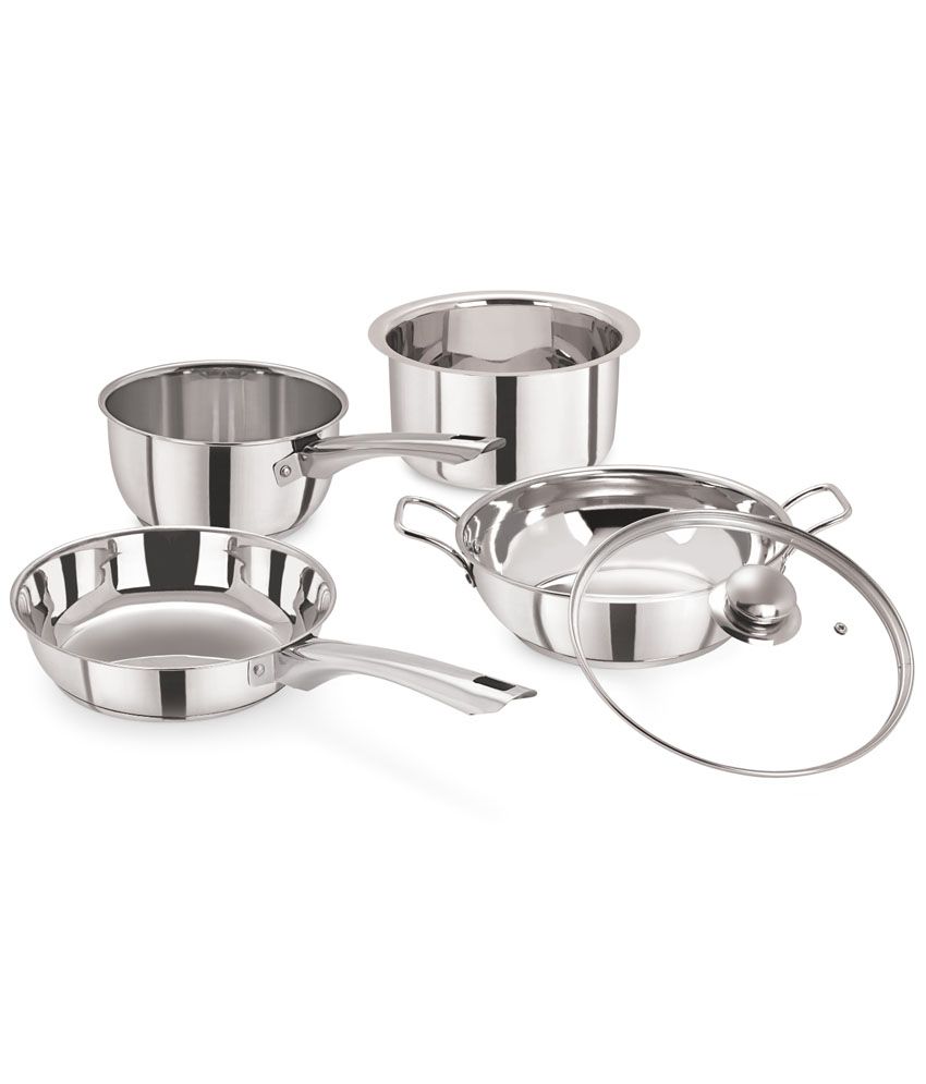 Pristine 5 Pcs Dlx Induction Compatible Everyday Cooking Set With Glass