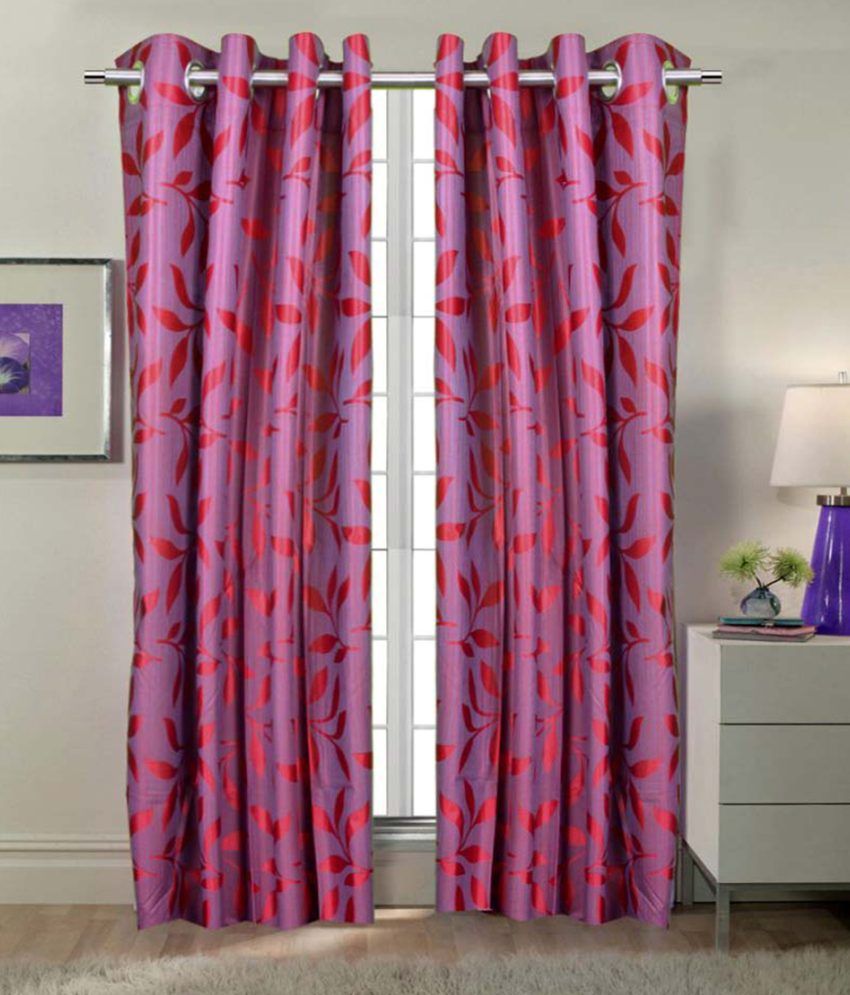 mitra set of 2 door eyelet curtains floral pink buy mitra set of 2 door eyelet curtains floral pink buy
