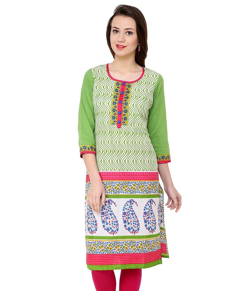 Aadi Creation Multicolor Cotton Kurti - Buy Aadi Creation Multicolor ...