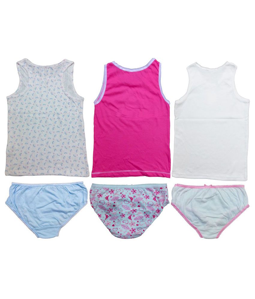 Instyle Multicolour Cotton Slip And Panty Sets Pack Of 3 Buy Instyle Multicolour Cotton Slip 9200