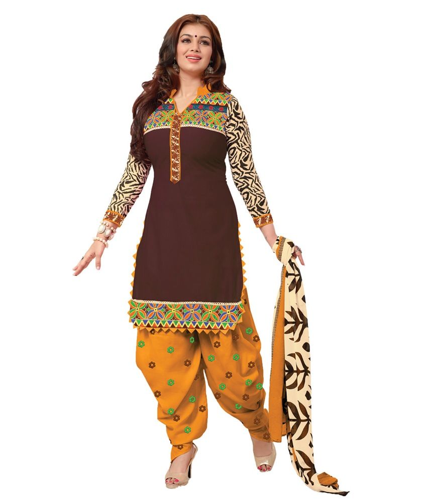 Indian Wholesale Clothing Brown Cotton Dress Material Buy Indian