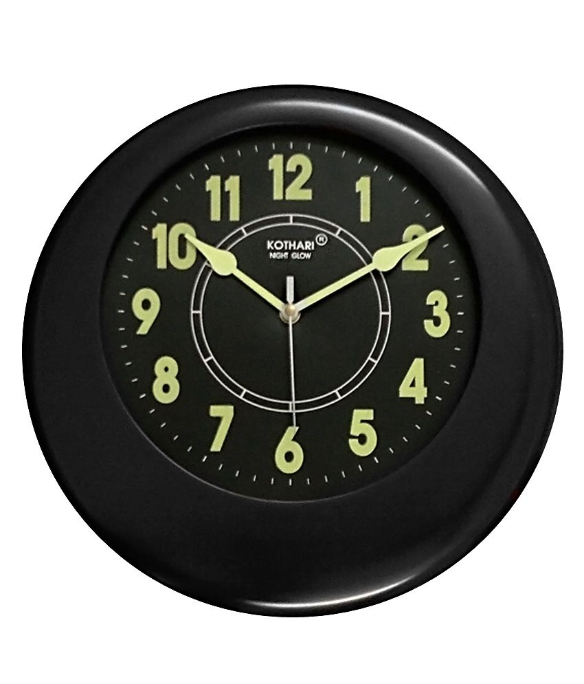 Kothari Full Night Glow Clocks Black Wooden Wall Clock Buy Kothari Full Night Glow Clocks Black Wooden Wall Clock At Best Price In India On Snapdeal