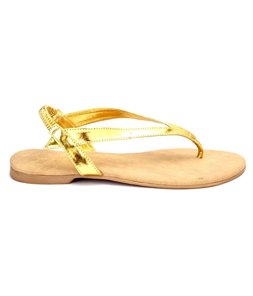 wide fit gold flat sandals