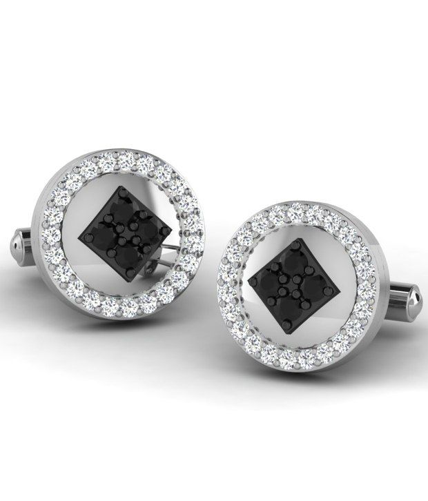 0.48 Cts His & Her Diamond CUFFLINK 18Kt Gold & Real DiamondsSize_10