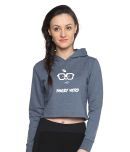 Campus Sutra Blue Cotton - Fleece Non Zippered Sweatshirt