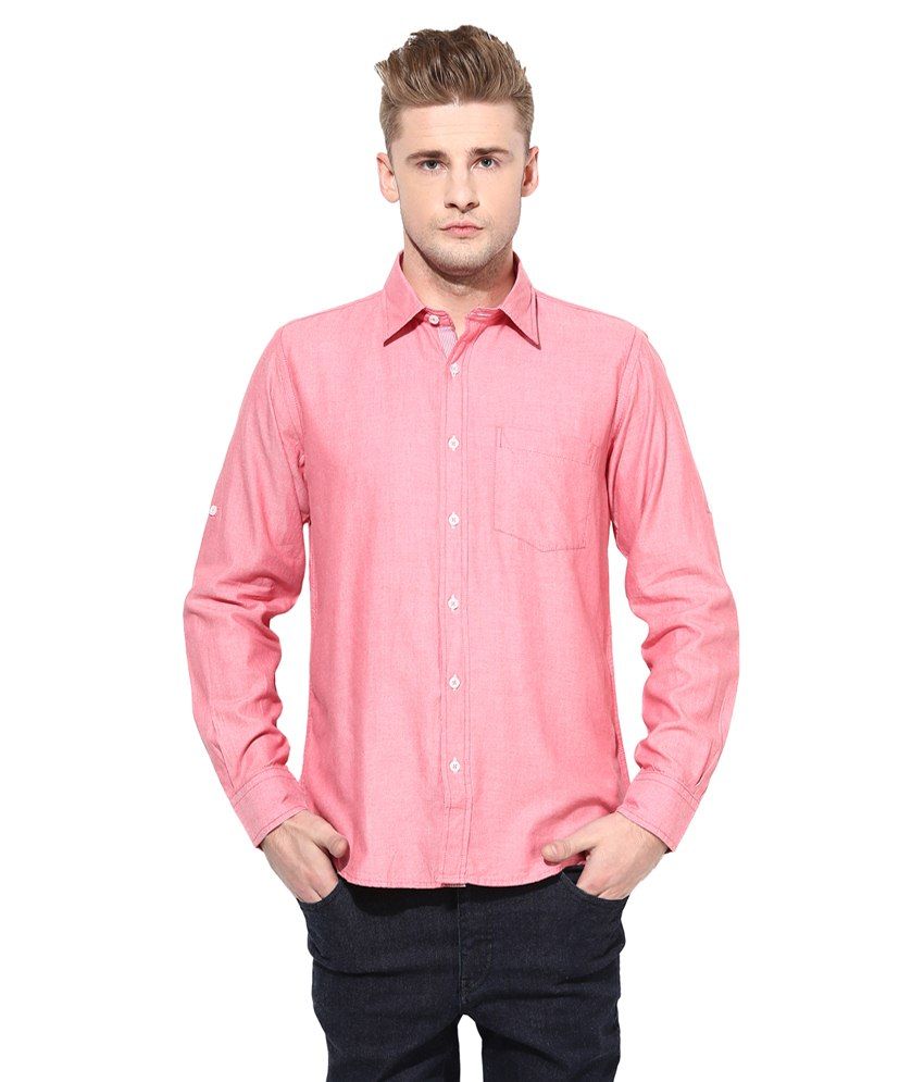 pink shirt casual