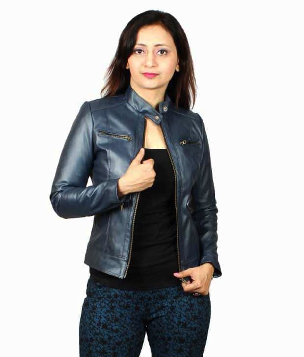 Launcher Blue Pu Leather Jackets At Best S In India Launcher Blue Pu Leather Jackets