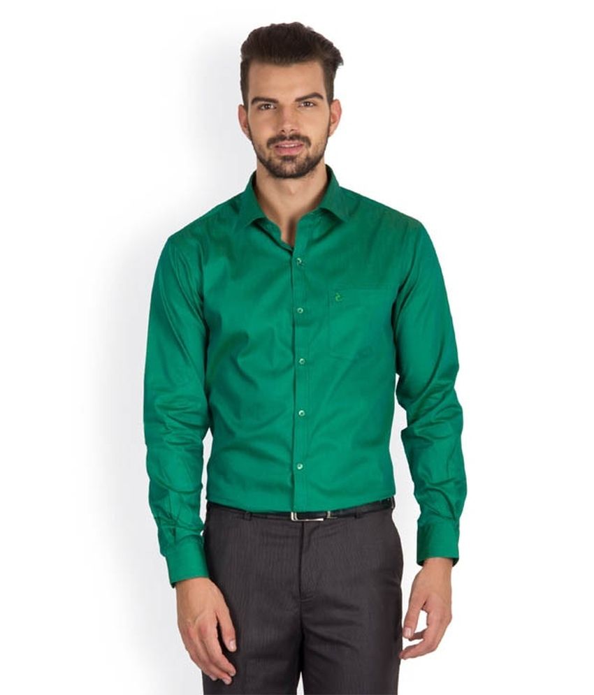 green formal shirt combination