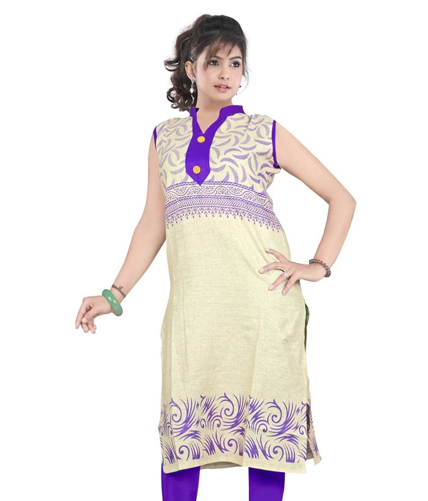 Garg Fashion Multi Cotton Jute Kurti - Buy Garg Fashion Multi Cotton Jute Kurti Online at Best 