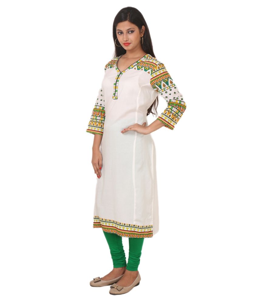 white silk kurti