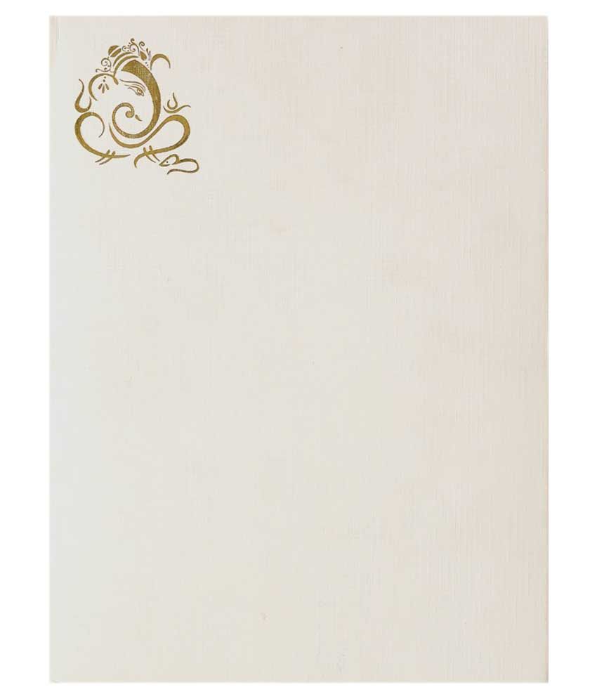 Nakoda Cards Golden Ganesha On Auspicious Yellow Invitation Card - Pack Of  100: Buy Online at Best Price in India - Snapdeal