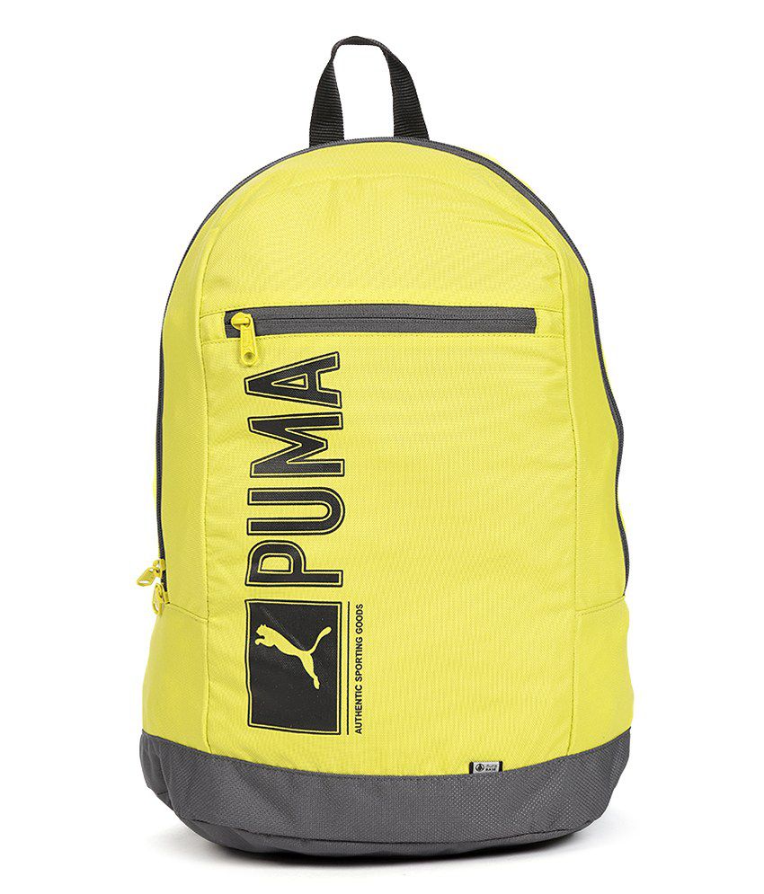 Puma Yellow and Black Backpack - Buy 