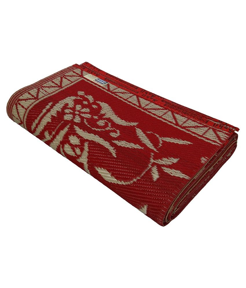 Sahil Multipurpose Mats Plastic Mats 6x9 Ft Red Colour Large Floor