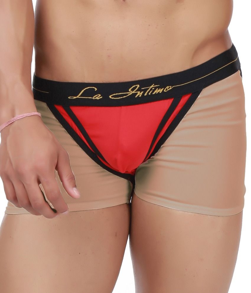     			La Intimo Cotton Men's Thongs ( Red )