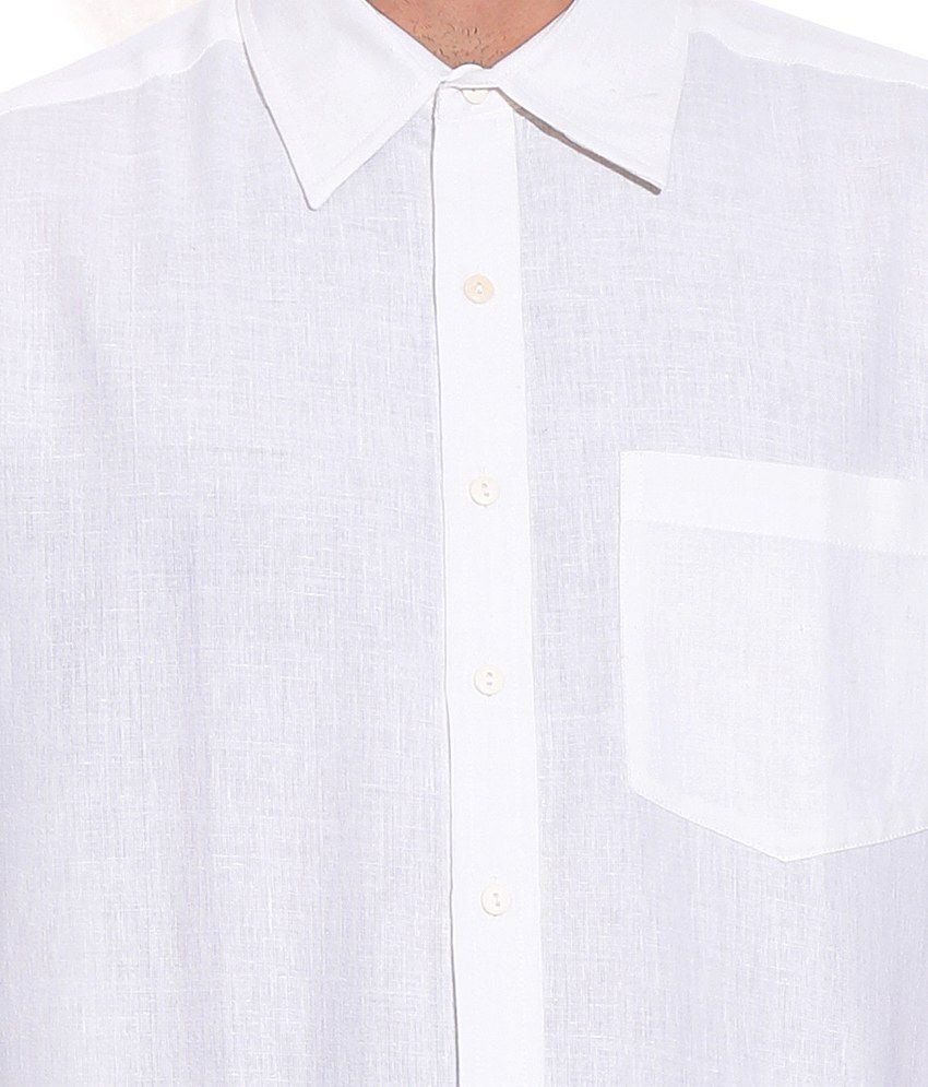 Fabindia White Comfort Fit Bush Shirt - Buy Fabindia White Comfort Fit ...