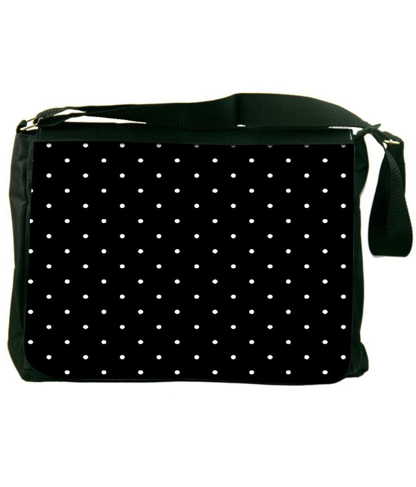 Snoogg Black and White Laptop Messenger Bag Black and White Messenger