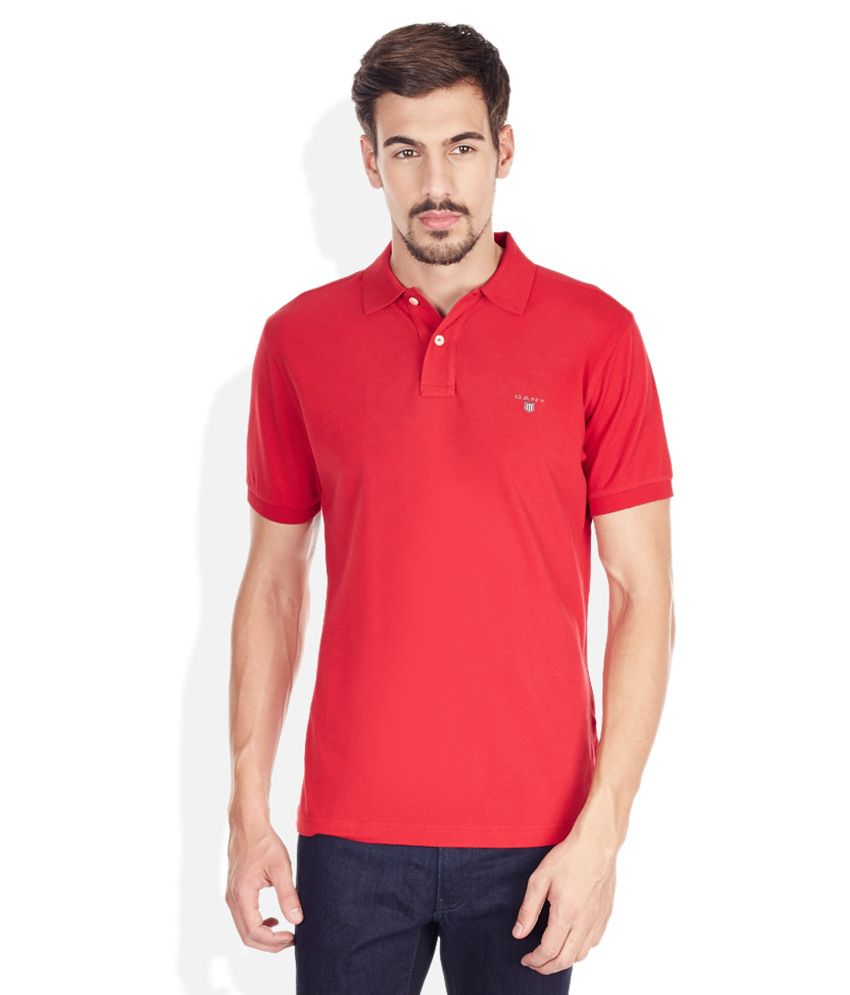 GANT Red Polo T-Shirt - Buy GANT Red Polo T-Shirt Online at Low Price ...