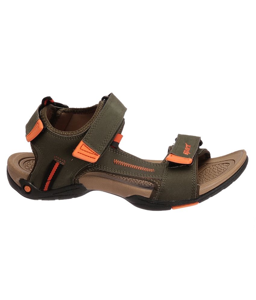 green and orange sandals