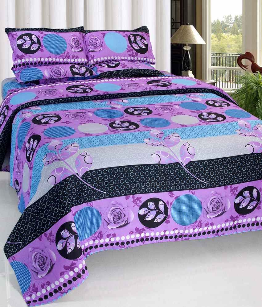 Vertex Multicoloured Floral 4 Bedsheets with 8 Pillow Covers Buy
