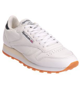 reebok cl lthr lp white running shoes