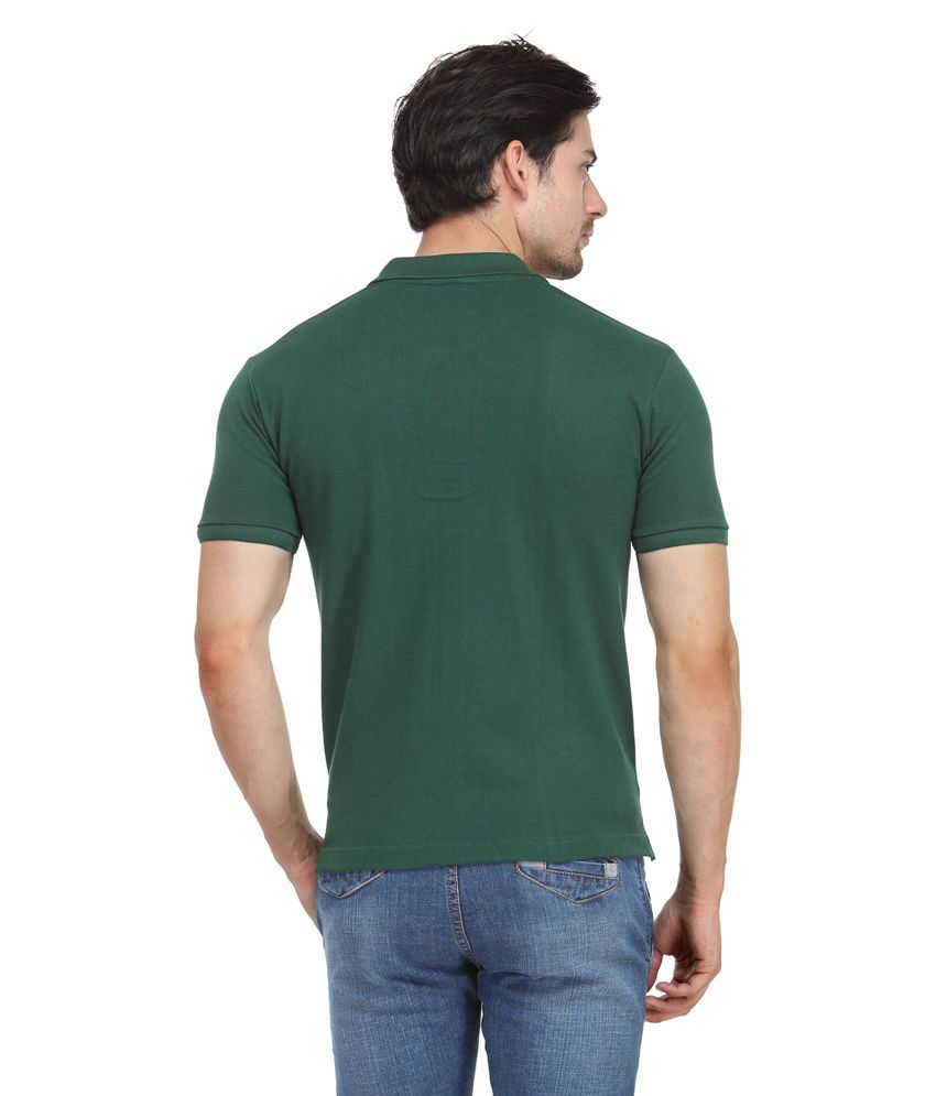 Happy Hippie Olive Green Polo Solid Cotton T - Shirt - Buy Happy Hippie ...
