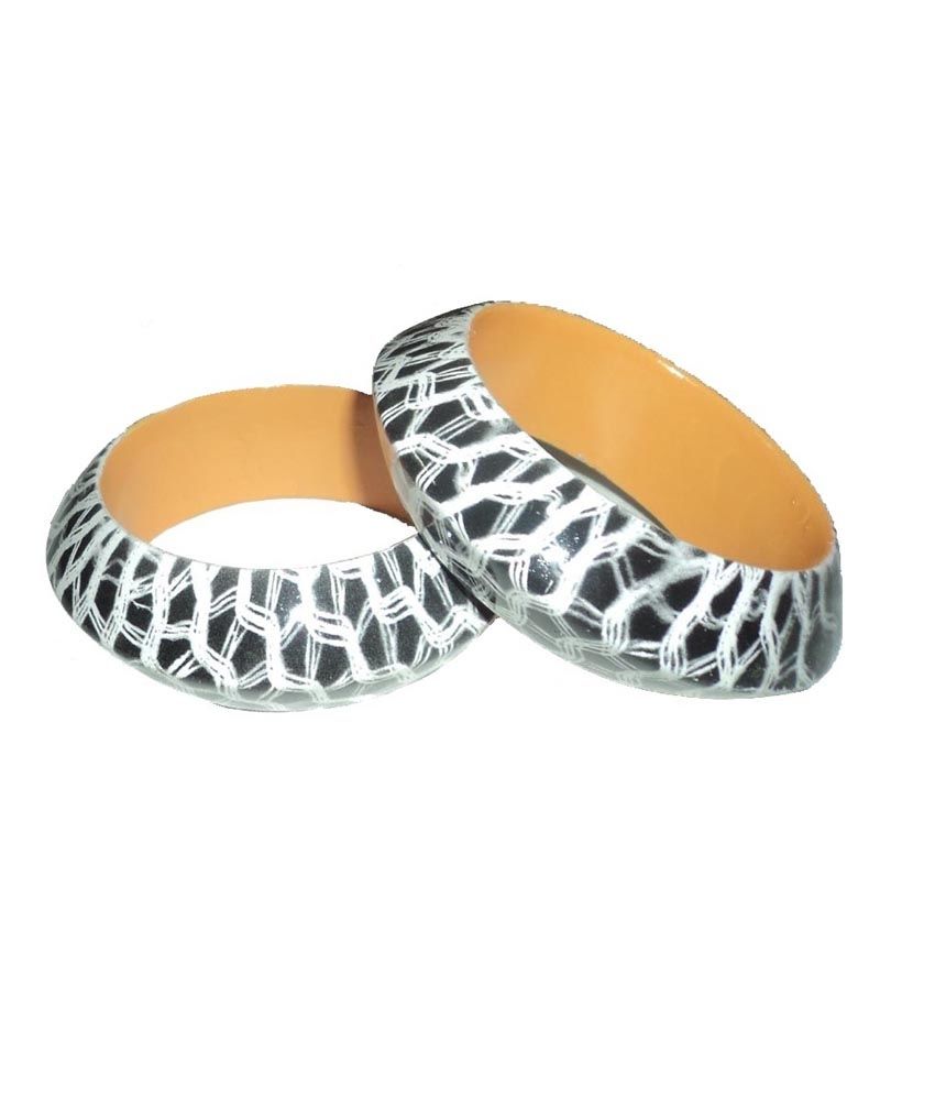 Priyangi Fashion Era Black Bangle Set Of 2 Buy Priyangi Fashion Era Black Bangle Set Of 2