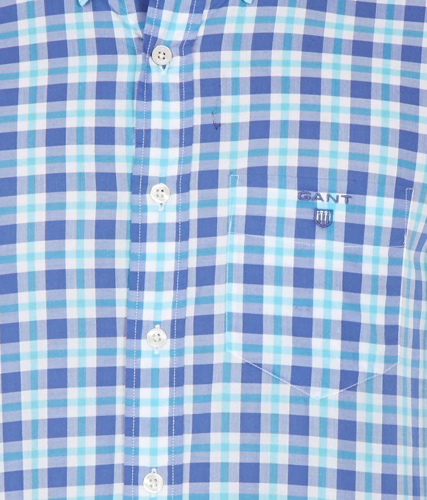 Gant Blue Checkered Shirt - Buy Gant Blue Checkered Shirt Online at ...