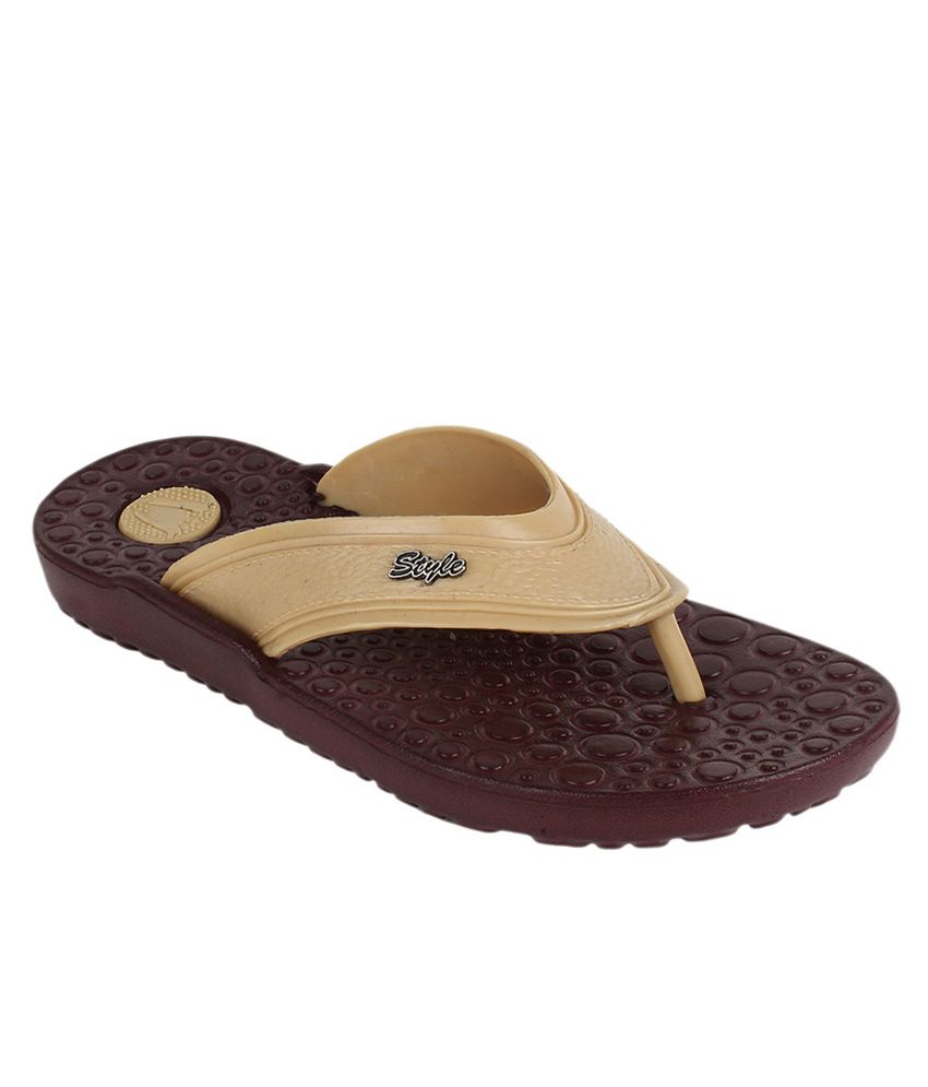 light tan flip flops