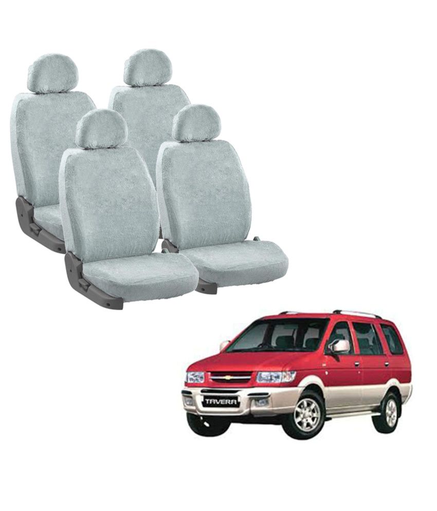 Allure Auto Cotton Super Soft (White) Towel Seat Cover Complete Set For