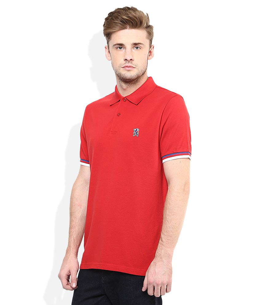  Giordano  Red Solid Polo  T  Shirt  Buy Giordano  Red Solid 