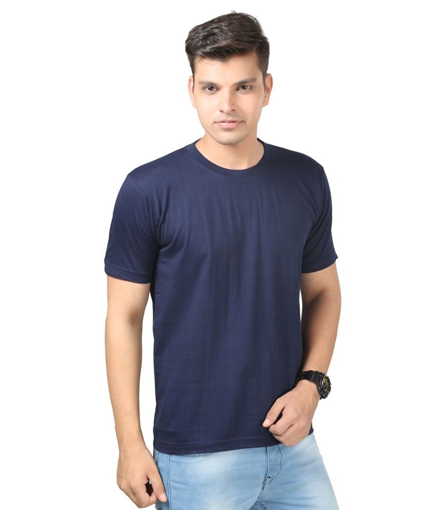 Torque Blue Cotton Blend T-Shirt - Buy Torque Blue Cotton Blend T-Shirt ...