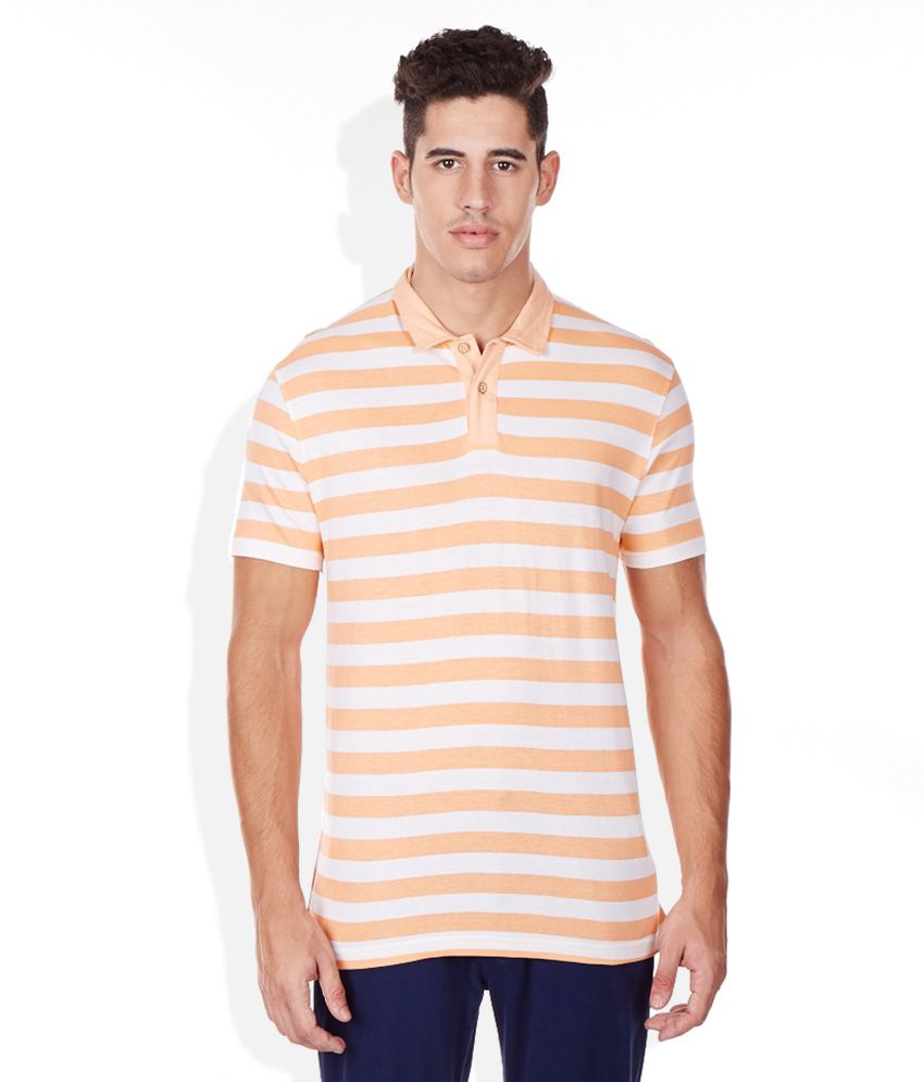 Bossini Orange Striped Polo T Shirt - Buy Bossini Orange Striped Polo T ...