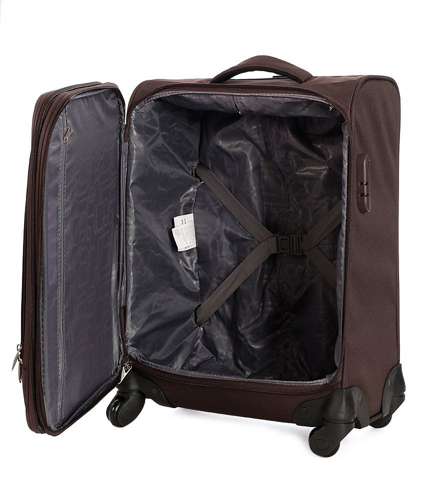American Tourister Mocha Tobacco 4 Wheel Soft Luggage Trolley Size