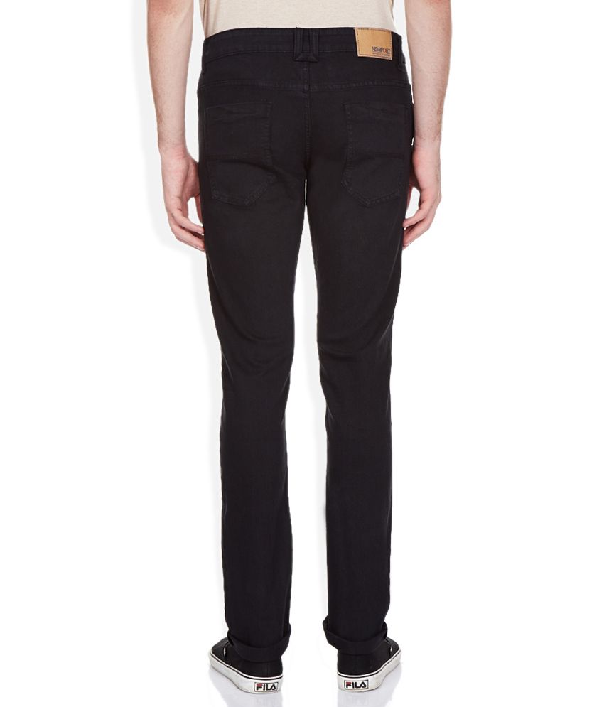 Newport Black Slim Fit Jeans - Buy Newport Black Slim Fit Jeans Online at Best Prices in India 