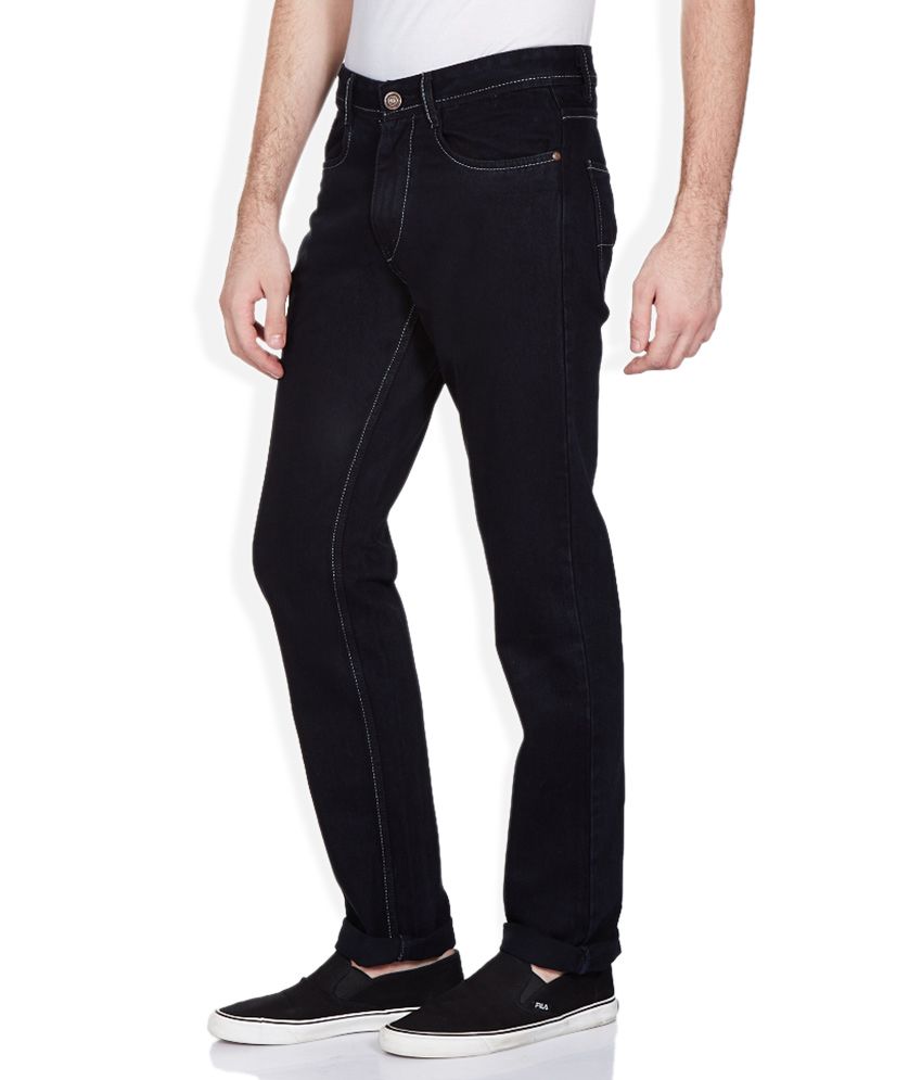 black straight fit jeans mens