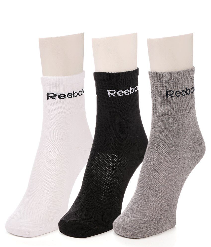 Reebok Men's Flat Knit high ankle Socks - 3 pair pack: Buy Online at ...