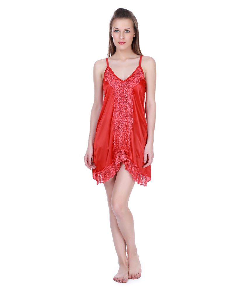 Buy Claura Red Satin Nighty Pack of 3 Online at Best Prices in India ...